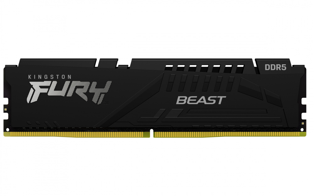 Memoria ram kingston dimm ddr5 8gb 5200mt/s fury beast black expo cl36 288pin 1.25v c/disipador de calor p/pc/gamer/alto rendimiento (kf552c36bbe-8)