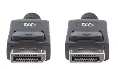 Cable Manhattan Displayport 1.2 a Displayport 1.2 Macho, blindado, 2.0 Metros, Color Negro