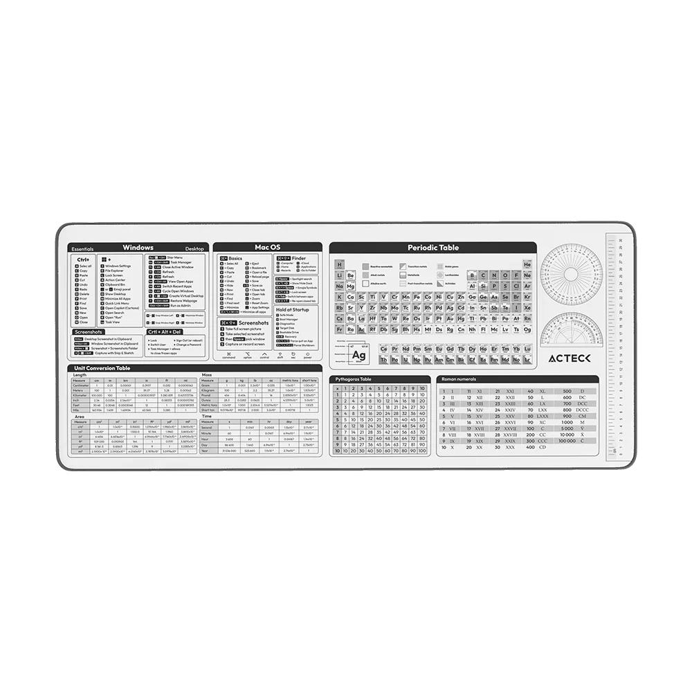 Mouse pad xl acteck flow world mt494h / tela + goma / diseño herramientas / alta resistencia / antidestizante / blanco / ac-941082