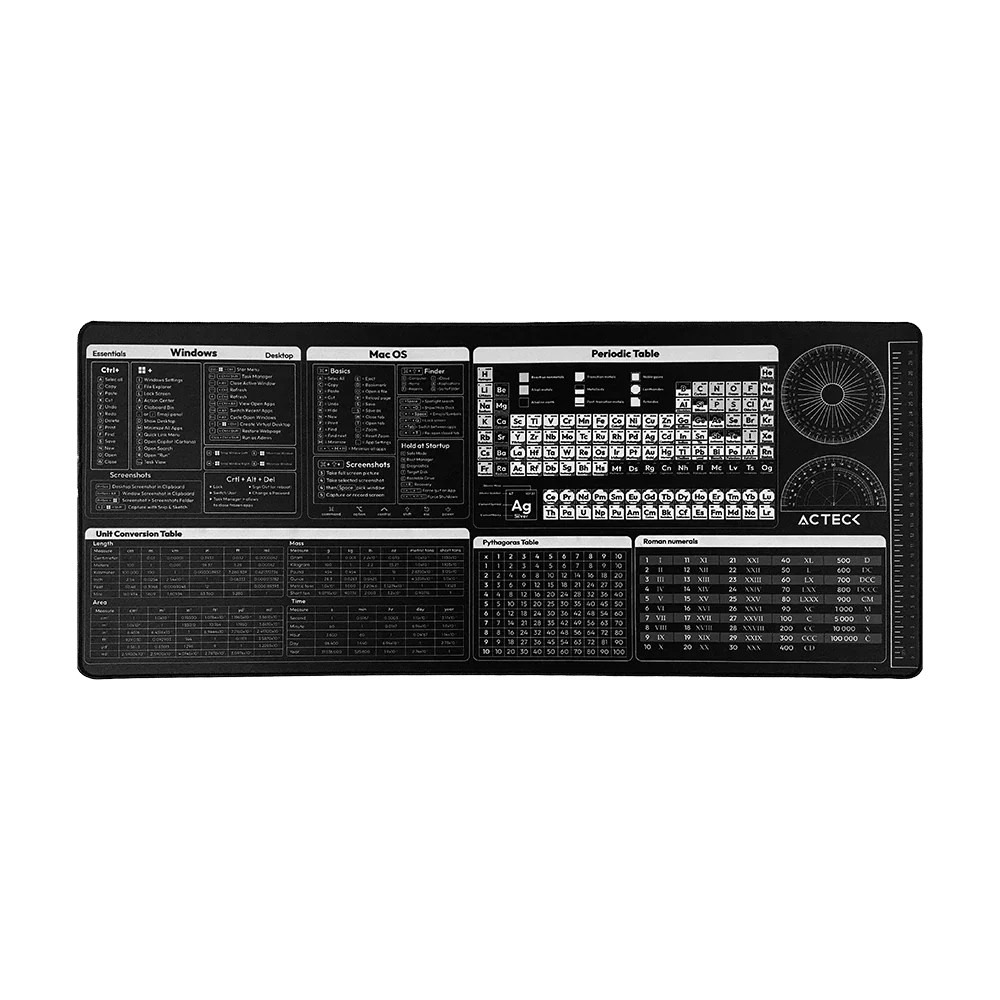 Mouse pad xl acteck flow tools mt494h / tela + goma / diseño herramientas / alta resistencia / antidestizante / negro / ac-941075