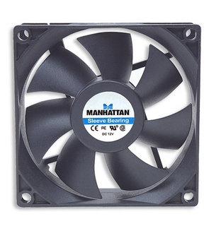 Ventilador Manhattan 4 Pines Molex para PC, 80mm, 2500RPM, Negro