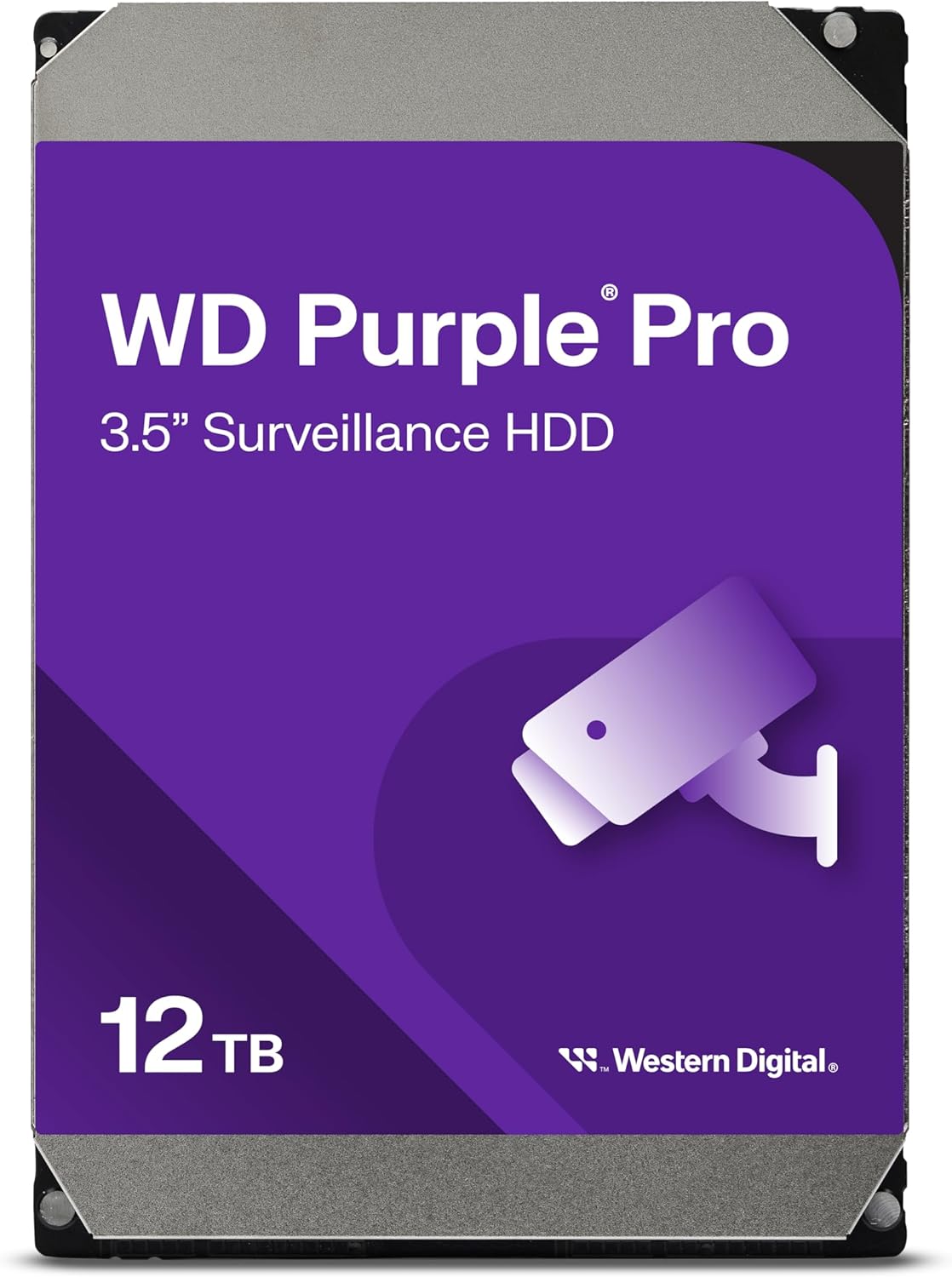 Disco duro interno wd purple pro 12tb 3.5 escritorio sata3 6gb/s 512mb 7200rpm 24x7 ia dvr nvr hasta 64 camaras  wd122purp