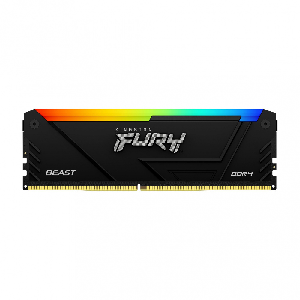 Memoria ram kingston dimm ddr4 16gb 3200mt/s fury beast black xmp rgb cl16 288pin 1.35v c/disipador de calor p/pc/gamer/alto rendimiento (kf432c16bb12a/16)