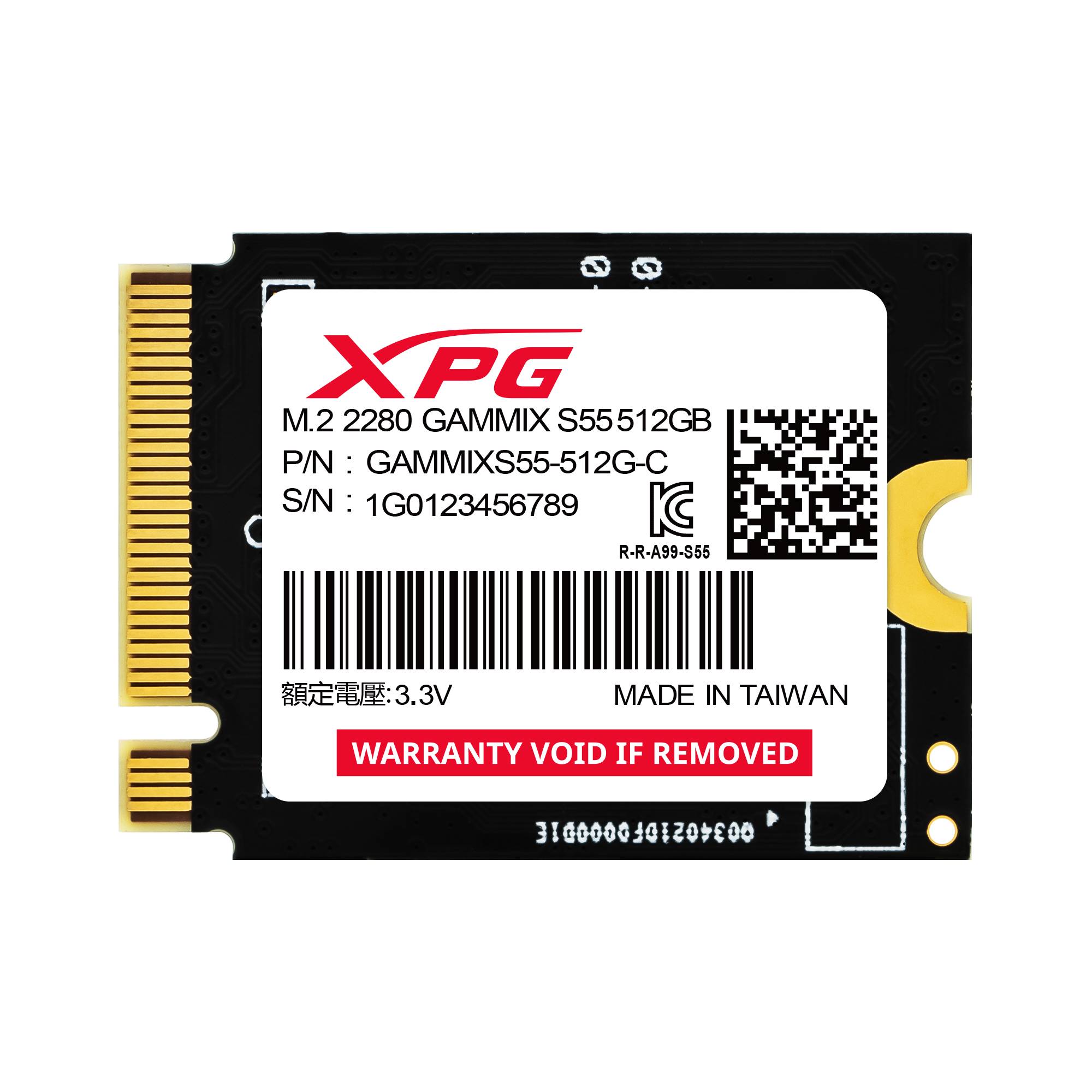 SSD XPG GAMMIX S55 NVMe, 512GB, PCI Express 4.0, M.2