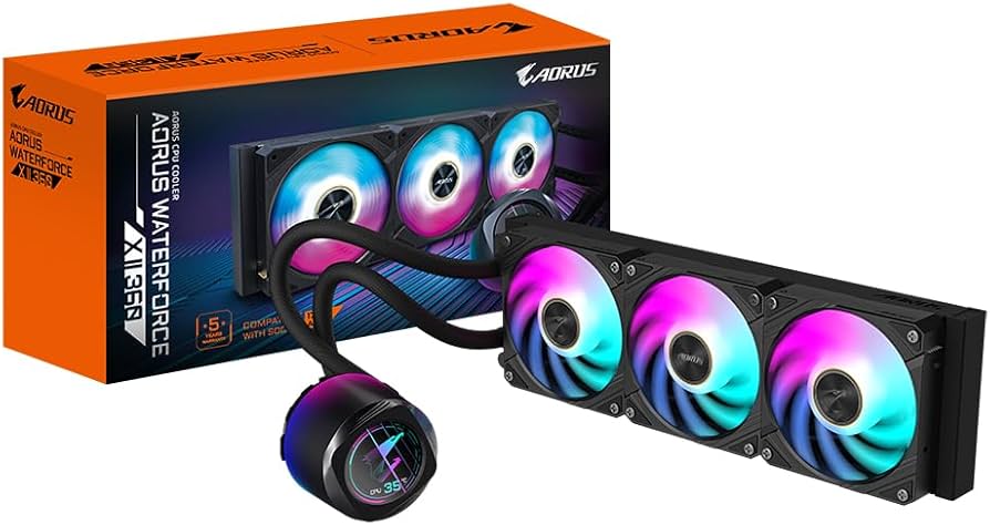 Sistema De Enfriamiento Liquido GIGABYTE AORUS WATERFORCE II 360, 3 X 12 cm, 2300 RPM, ARGB, Negro