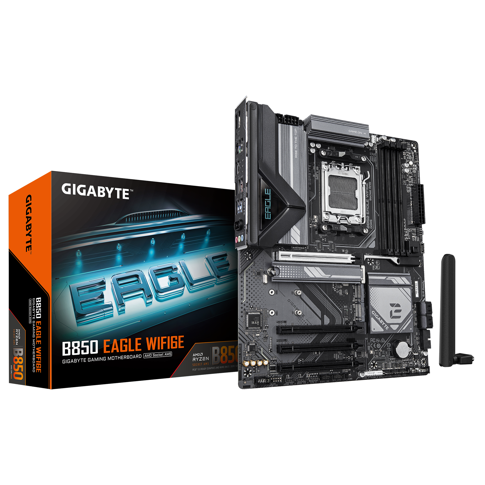 Tarjeta madre gigabyte b850 eagle wifi6e / socket am5 amd / ddr5 8200 mt/s / wifi6 / bt 5.3 / pcie 5.0 / atx