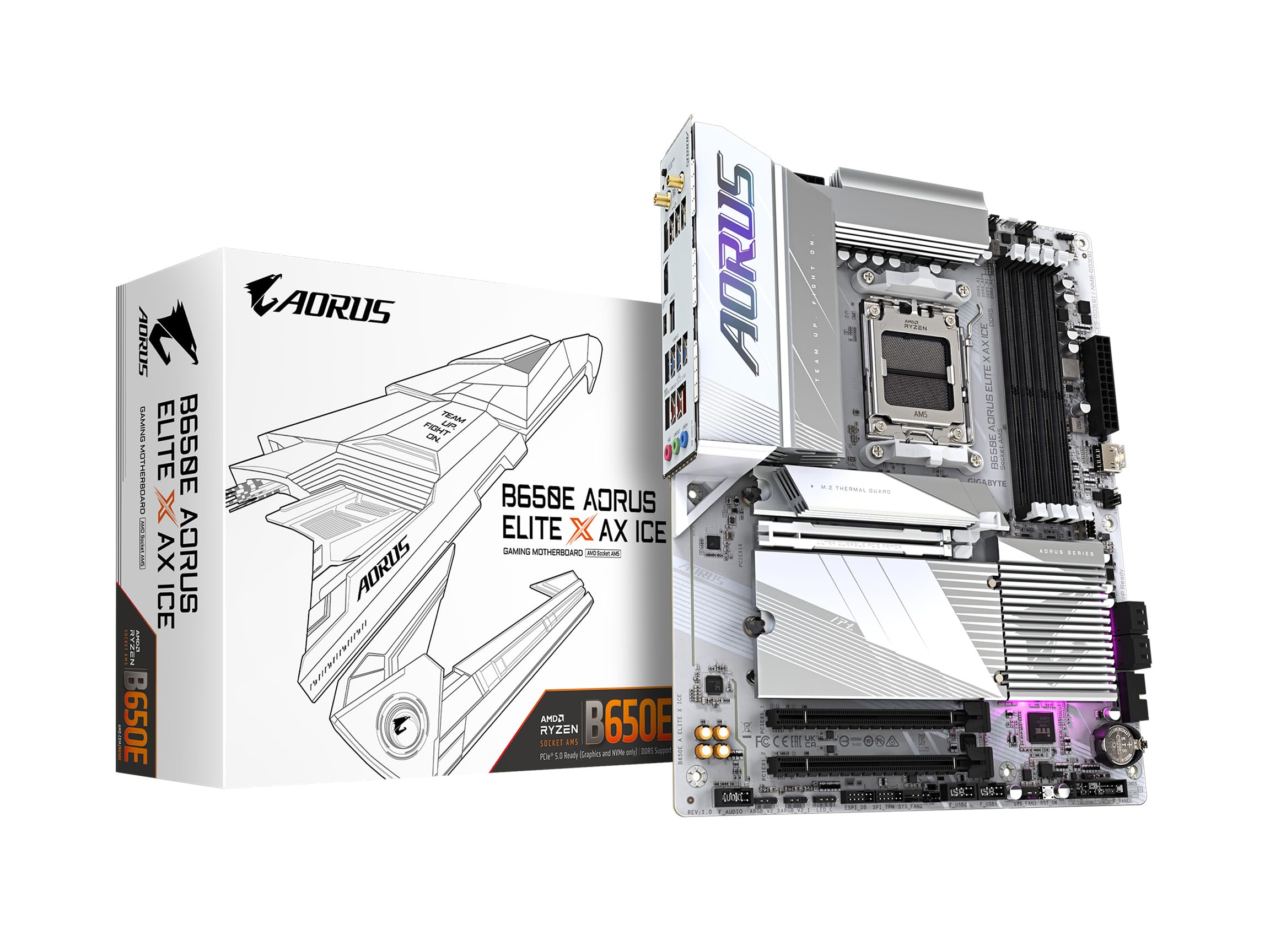 Tarjeta Madre GIGABYTE B650E AORUS ELITE X AX ICE, Socket AM5, 4x DDR5-SDRAM, 3X M.2, USB 3.2, Wifi, PCIe 5.0