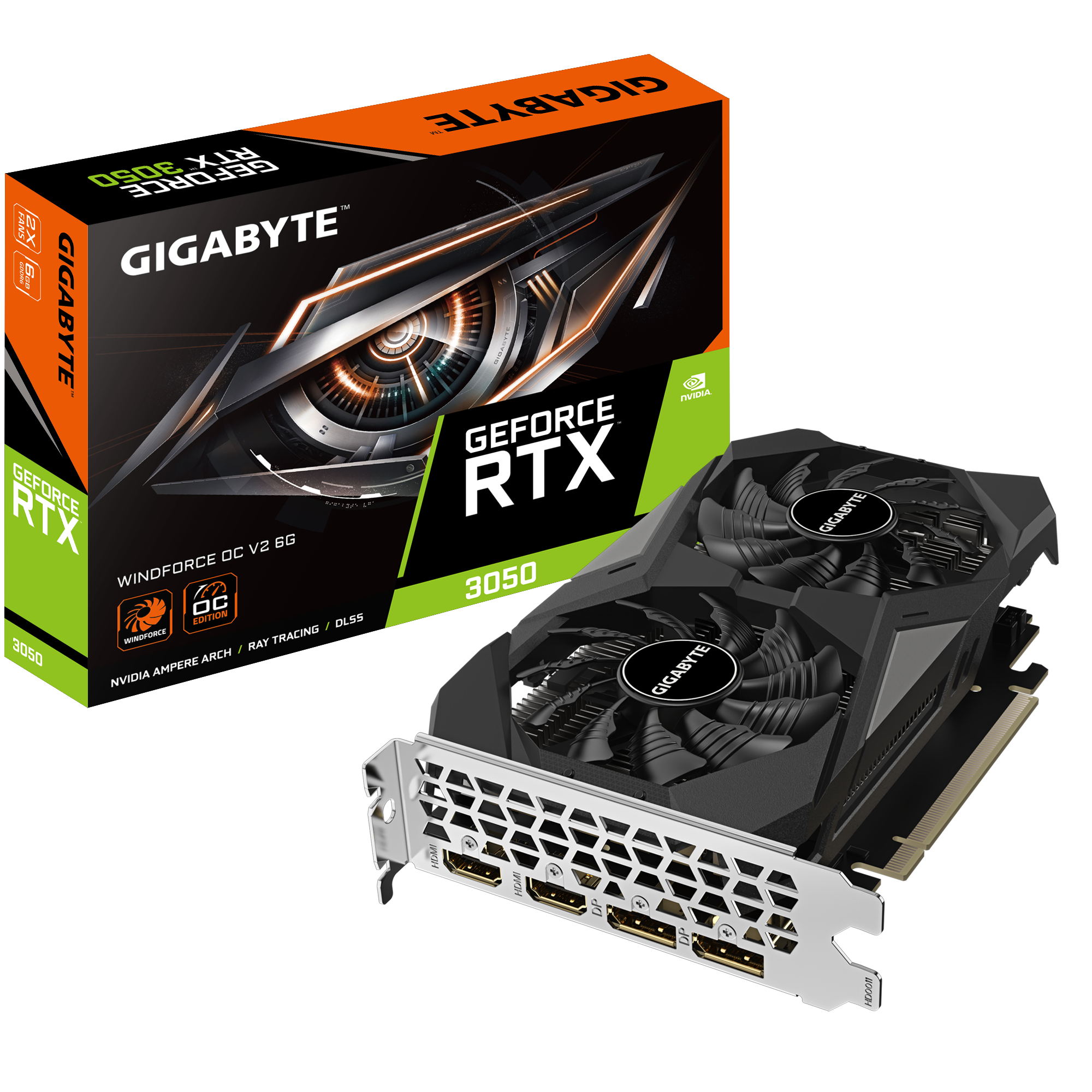 Tarjeta de Video GIGABYTE NVIDIA GeForce RTX 3050 WINDFORCE OC V2, 6 GB, 96 Bit, GDDR6, PCI Express 4.0