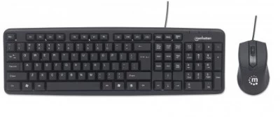 Kit de Teclado y Mouse Manhattan, USB, Espanol, Negro