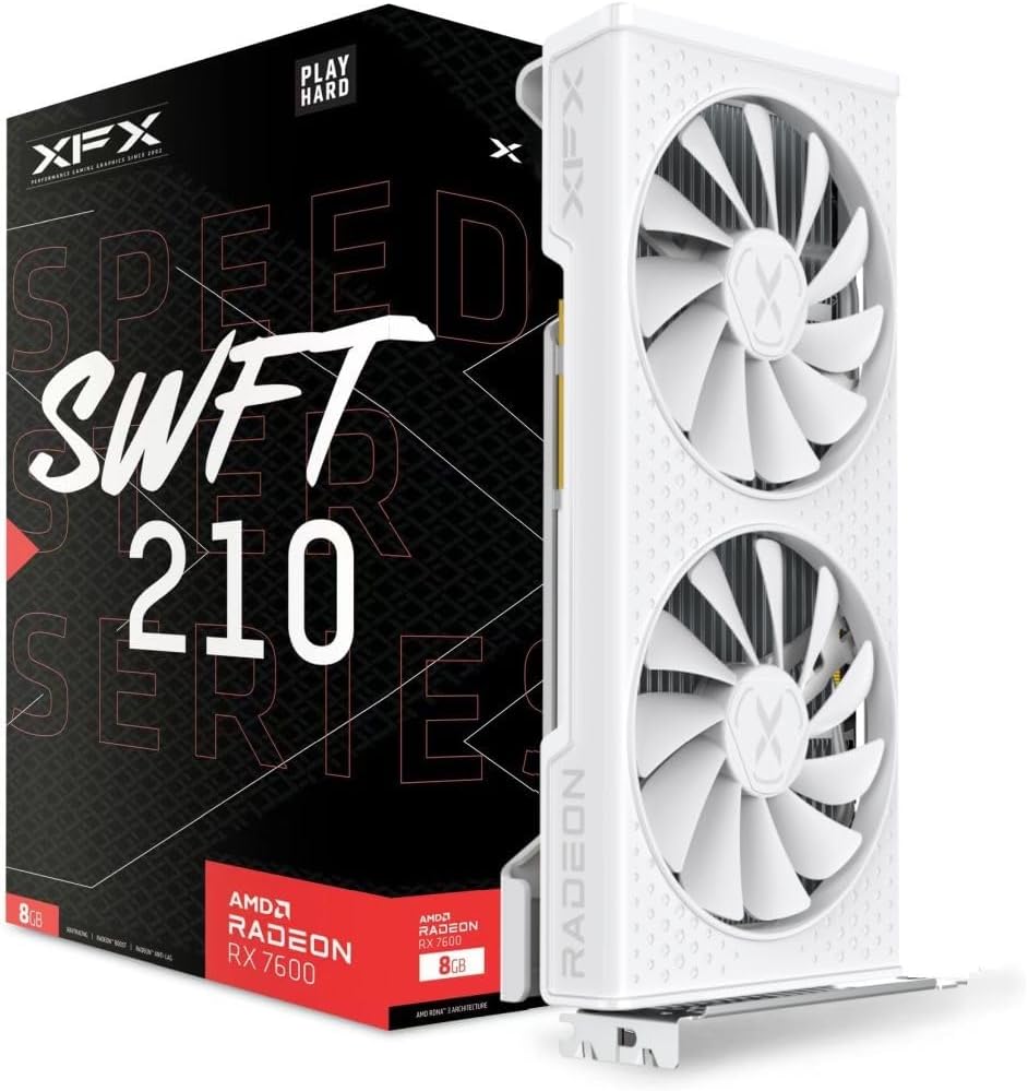 Tarjeta de Video XFX SWIFT 210, AMD Radeon RX 7600, 8GB, GDDR6, PCIe 4.0, Color Blanco