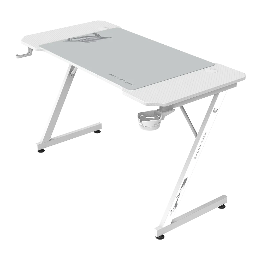 Escritorio balam rush olympus spot glow mrx4000 / ergonomico / estructura z / diseÑo gamer / cableado organizado /  blanco / br-941426