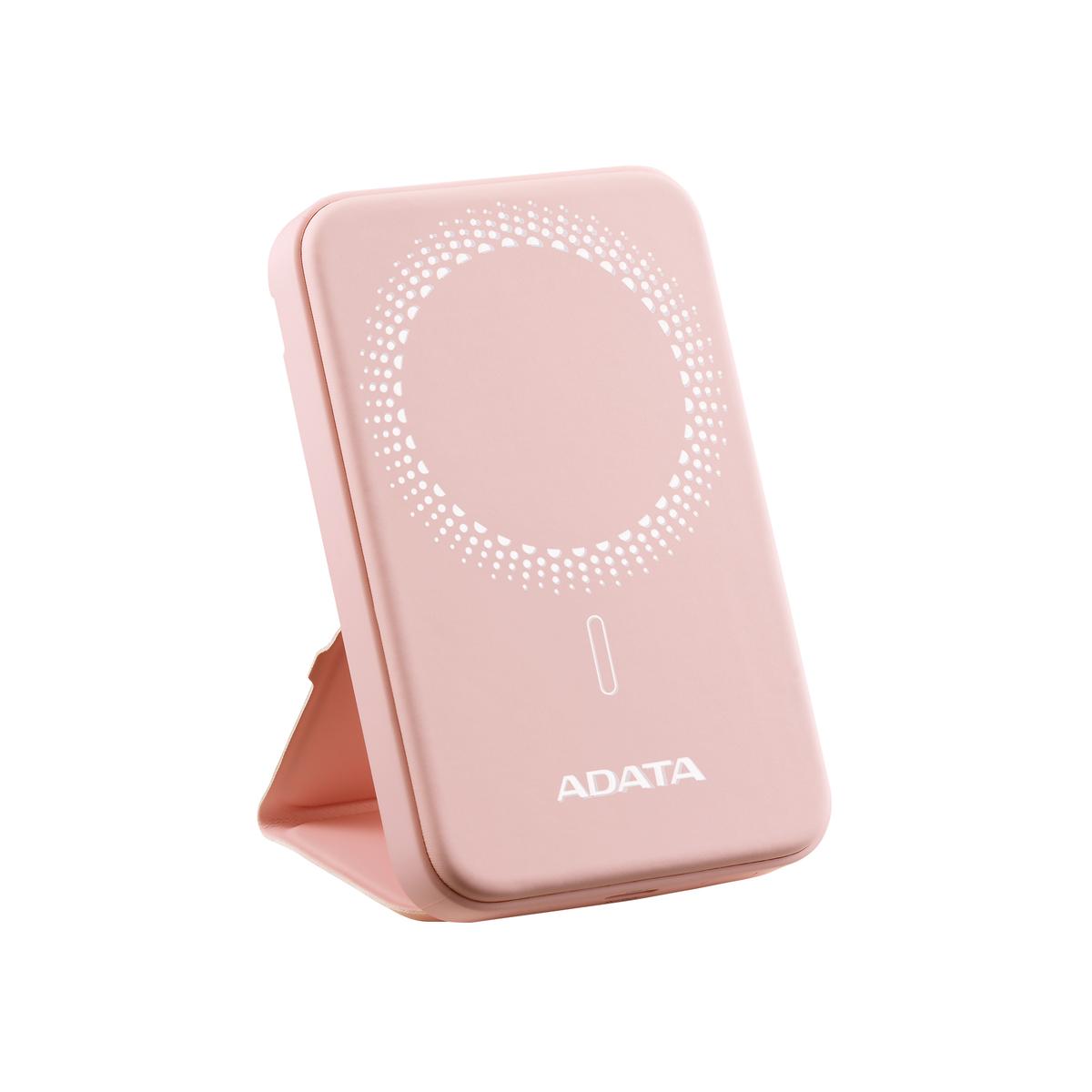 Powerbank inalambrico adata r050, 5,000mah, carga rápida qc/pd de 20 w. magnetico. color rosa, pr050-11pk