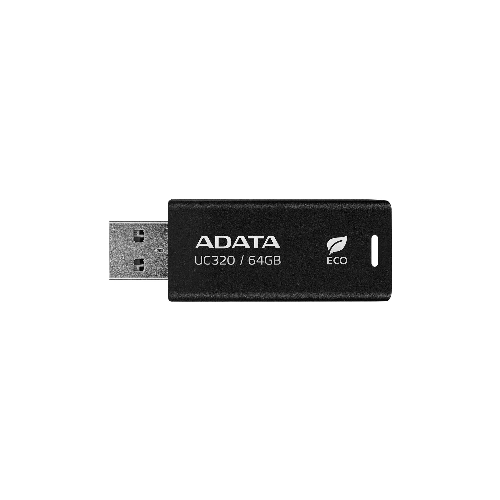 Memoria USB ADATA UC320 de 64GB, USB 3.2. Color Negro