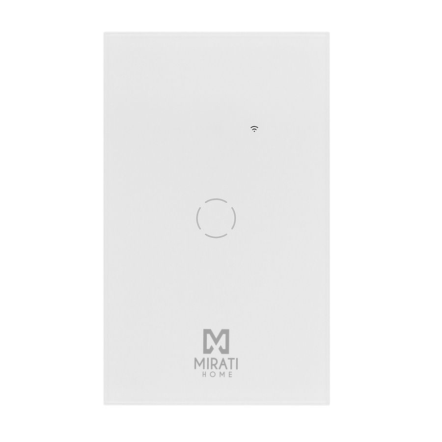 Apagador Inteligente De Pared Mirati 1 Apagador Touch WiFi Bluetooth Compatible Con Android Alexa Y Asistente De Google Modelo M1SI2