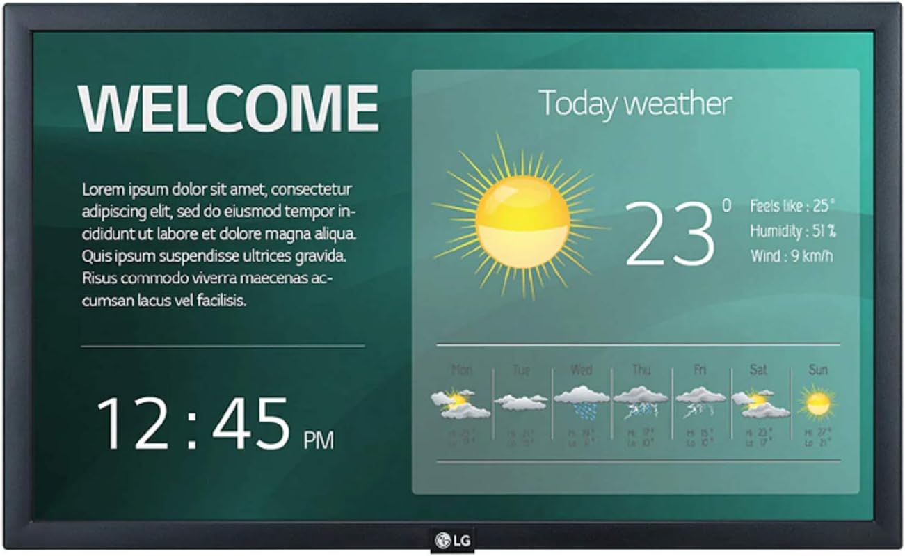 Monitor profesional lg de 22 22sm3g 16,7 250 nits ips full hd 1920x1080 webos hdmi,hdcp , rgb , usb 2.0 , rs232c , rj45 , audio , ir