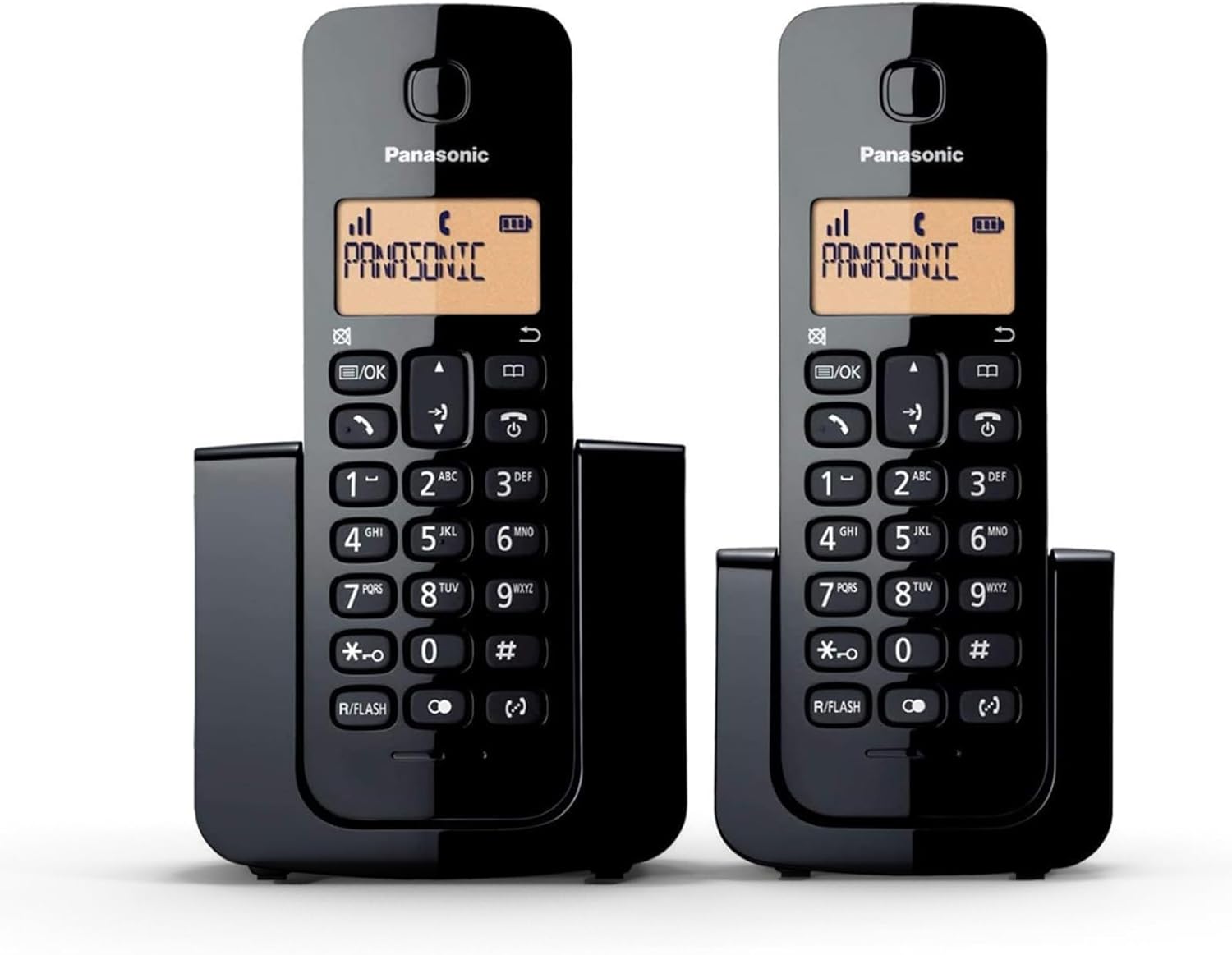 Telefono panasonic kx-tgb312meb,  telefono dect 6.0, bloqueo de llamadas, 2 auriculares inalambricos, 18hrs de bateria, negro