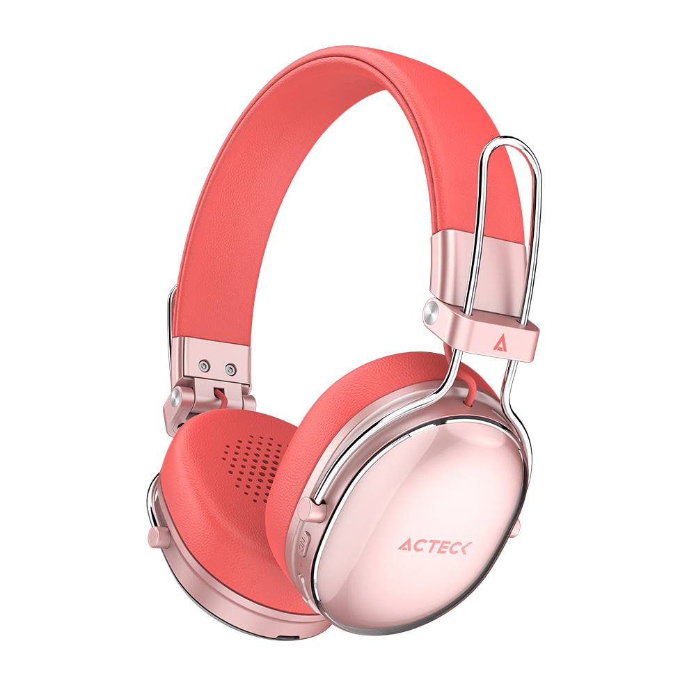 Audifonos Acteck Luxe Chic HP710, Bluetooth, Microfono, Plegables, Salmon