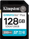 Memoria SDXC Kingston Canvas Go Plus, 128GB, 4k, Velocidad 200 MB/s, Clase 10