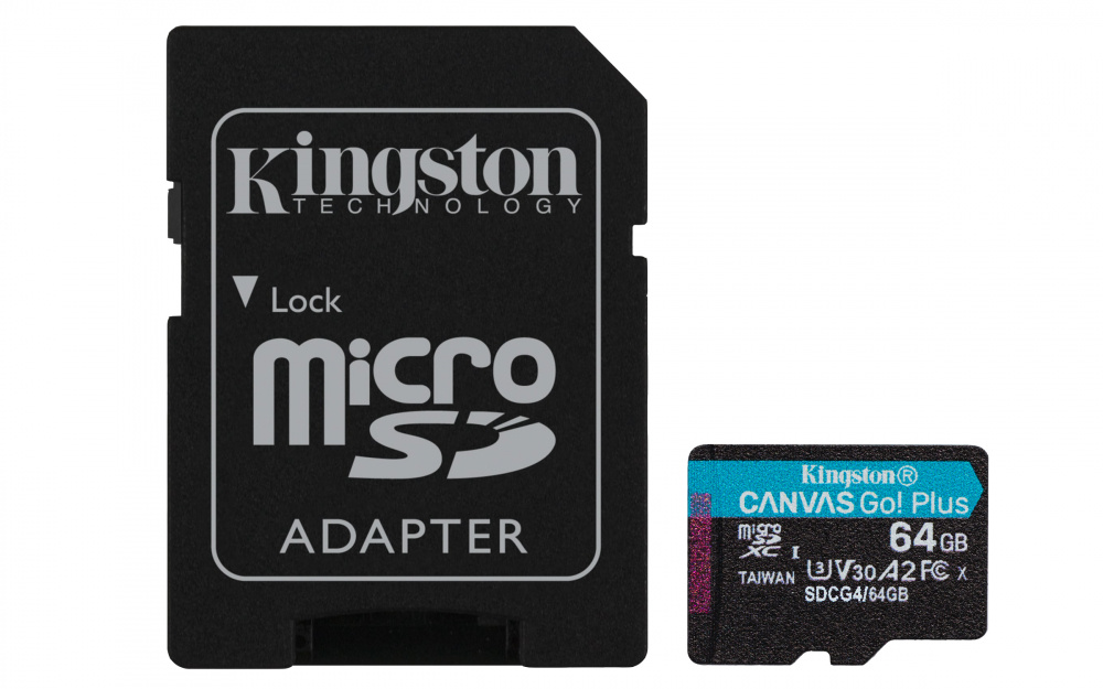 Memoria Micro-SD Kingston Technology Canvas Go Plus 64GB, 200 MB/s, Clase 10