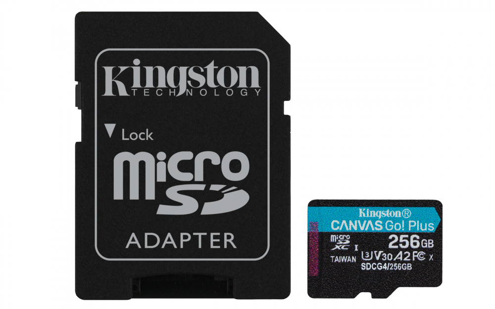 Memoria Micro-SD Kingston Technology Canvas Go Plus 256GB, 200 MB/s, Clase 10