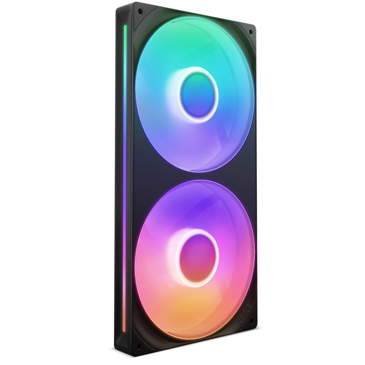 Kit 2 Ventiladores NZXT F280 RGB CORE, 2000 RPM, LED Multi, Plastico, 280mm, Negro