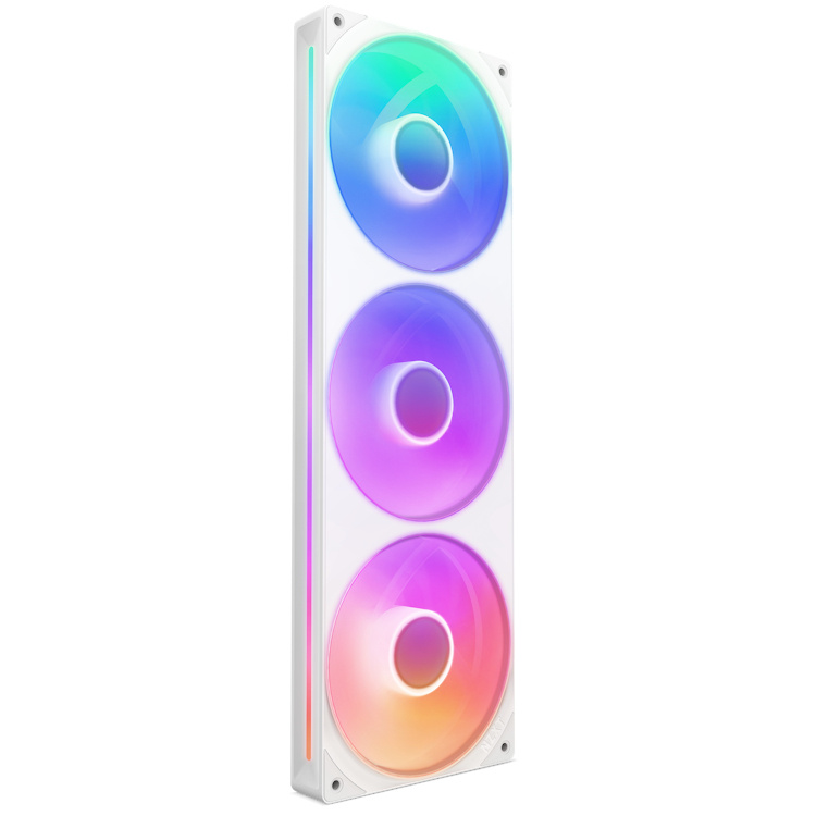 Kit 3 Ventiladores NZXT F360 RGB CORE, 360mm, 2400 RPM, Blanco