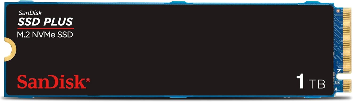 SSD SanDisk Plus NVMe 1TB, M.2, 3200 MB/s Lectura, PCI Express 3.0