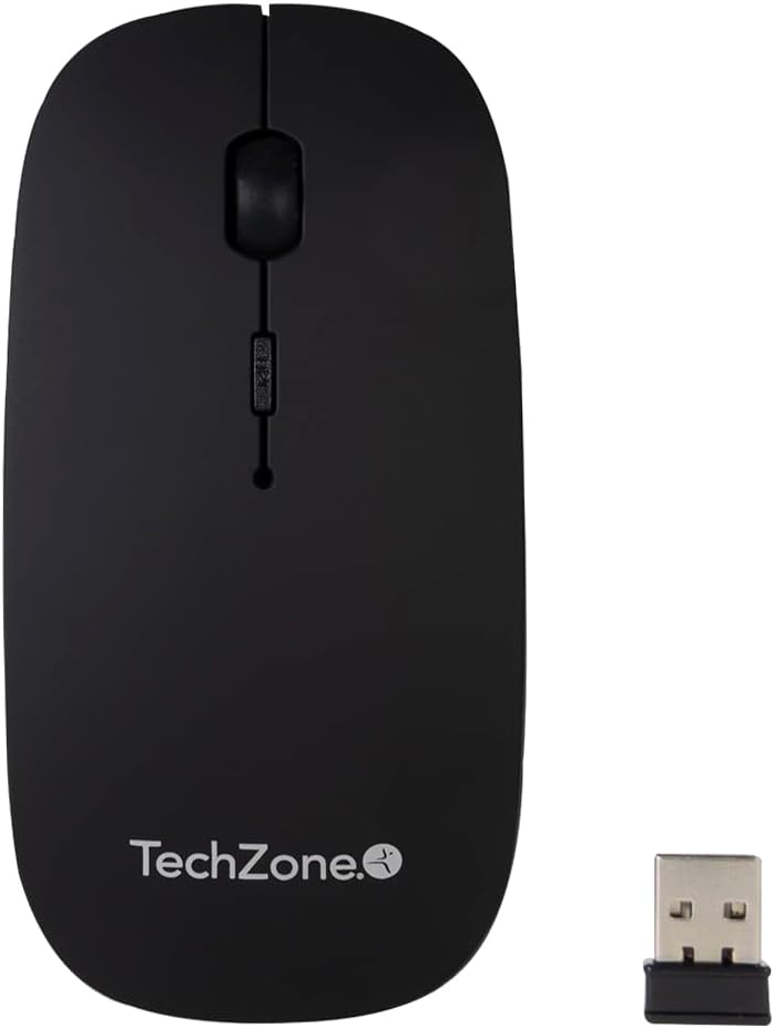 Mouse  techzone recargable negro con nano receptor tipo c y usb a mouse pad incluÍdo