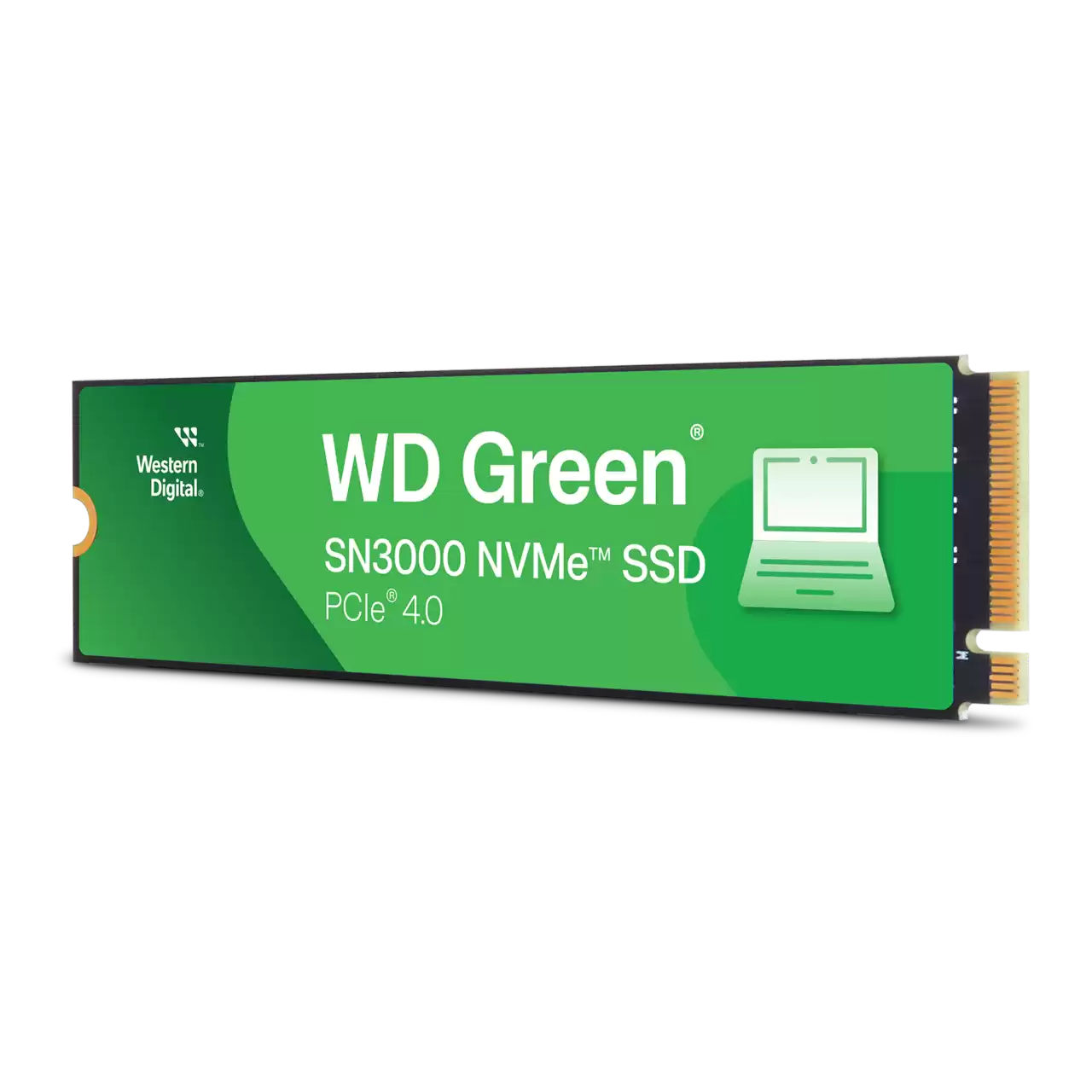Unidad de estado solido ssd interno wd green sn3000 500gb m.2 2280 nvme pcie gen4 x4 lect.5000mbs escrit.4100mbs pc laptop minipc  wds500g4g0e-00cps0