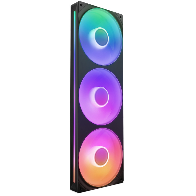 Kit 3 Ventiladores NZXT F360 RGB CORE, 36 cm, 2400 RPM, LED Multi, Plastico, Negro