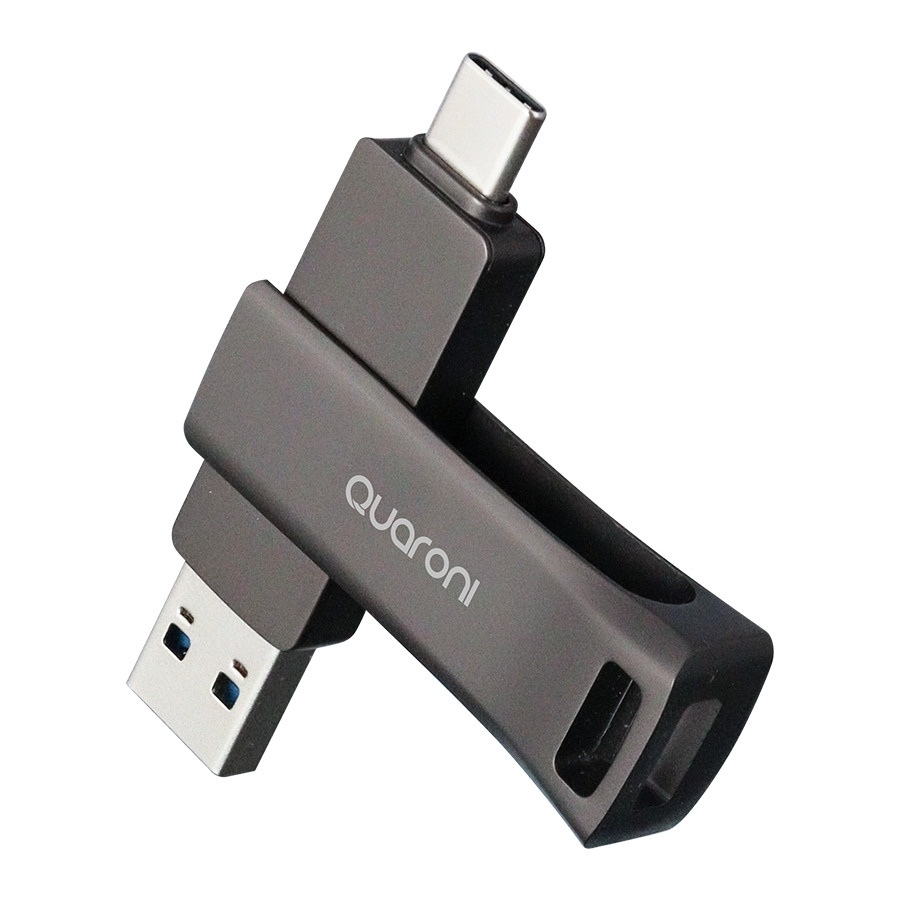 Memoria quaroni 64gb usb 3.2 / dual a and c / otg / metalica