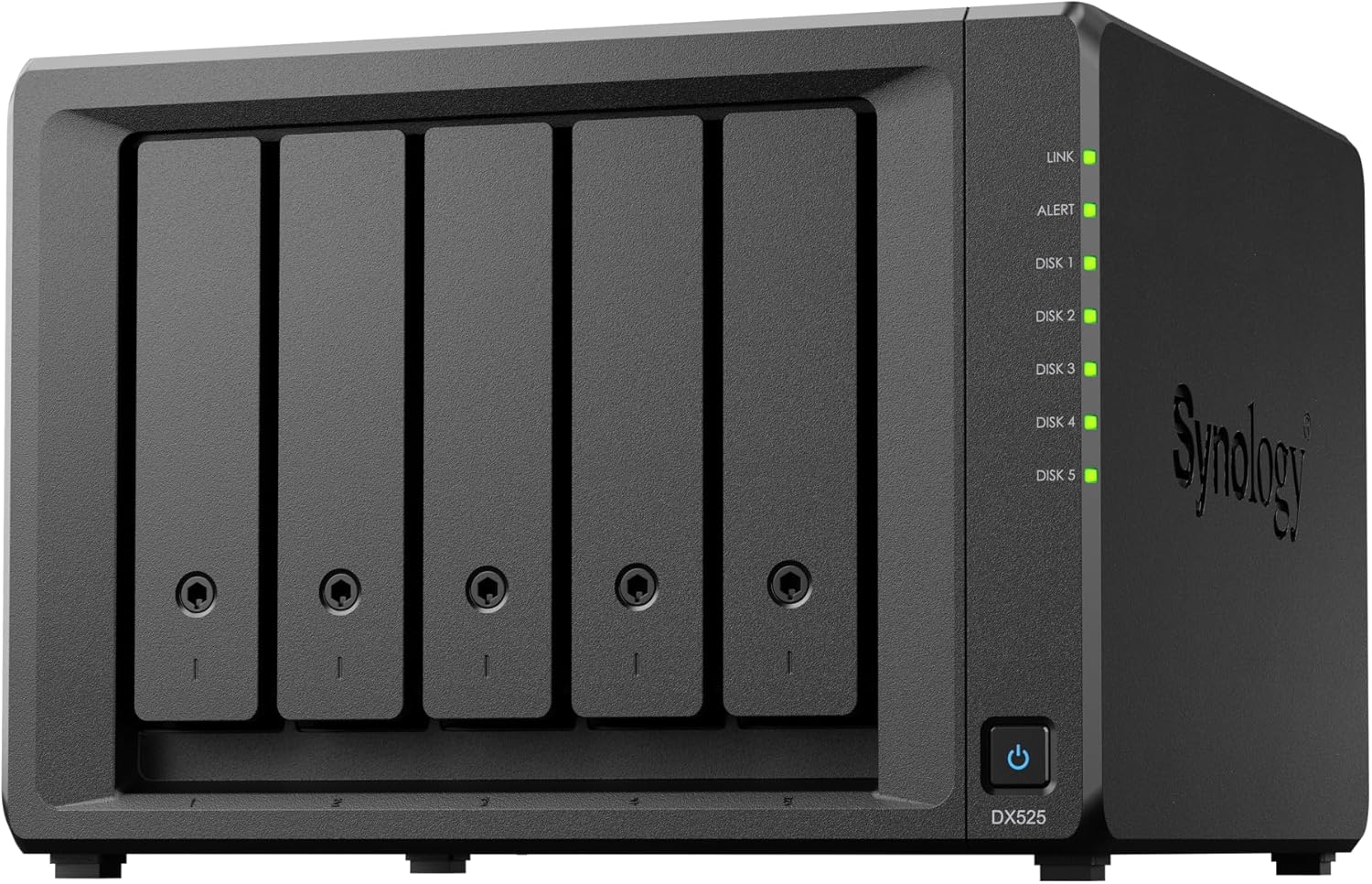 Unidad de expansion synology dx525 5 bahias 3.5 sata hdd/2.5 sata ssd/hasta 100tb/hot-swap solo compatible con ds925+.