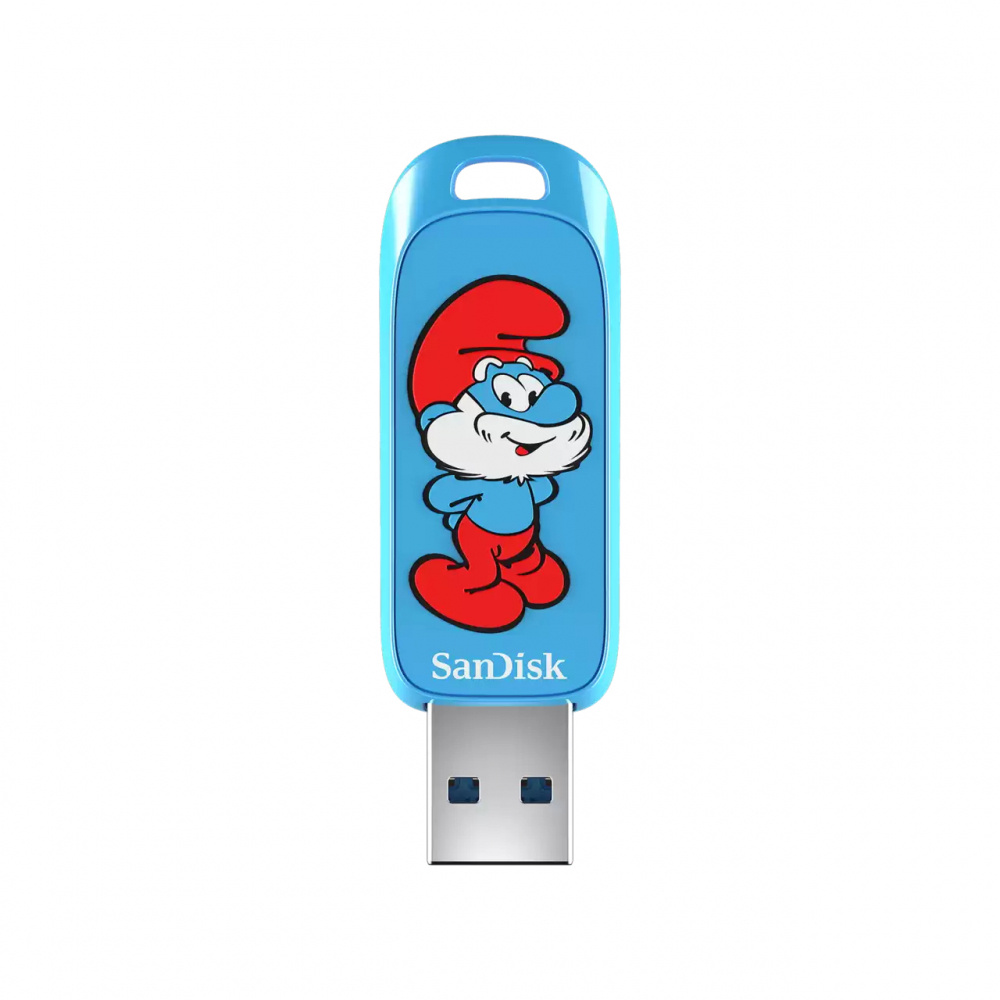 Memoria sandisk 64gb usb 3.2 smurfs pitufo filosofo lectura 130mb/s sdczis-064g-g46