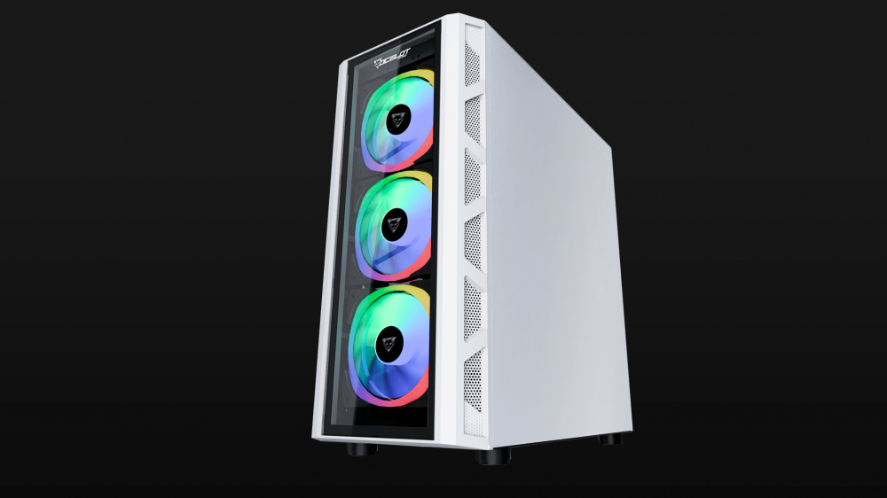 Gabinete Ocelot Gaming White Blixard con Ventana ARGB, Full-Tower, E-ATX/ATX/Micro-ATX/ITX, USB 3.0/2.0, sin Fuente, 3 Ventiladores ARGB Instalados, Blanco