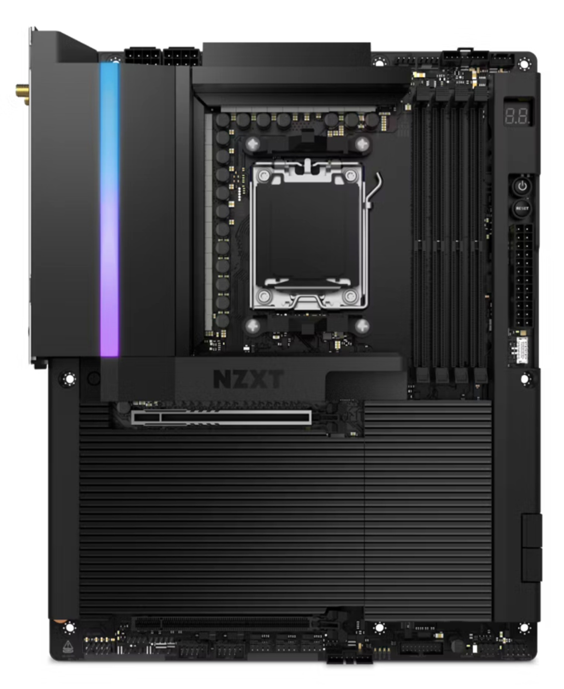 Mb nzxt n9 x870e / negro/ amd®-wifi 7/ placa base atx / motherboard/whit full cover  and  rgb / n9-x87xt-b1/ gaming