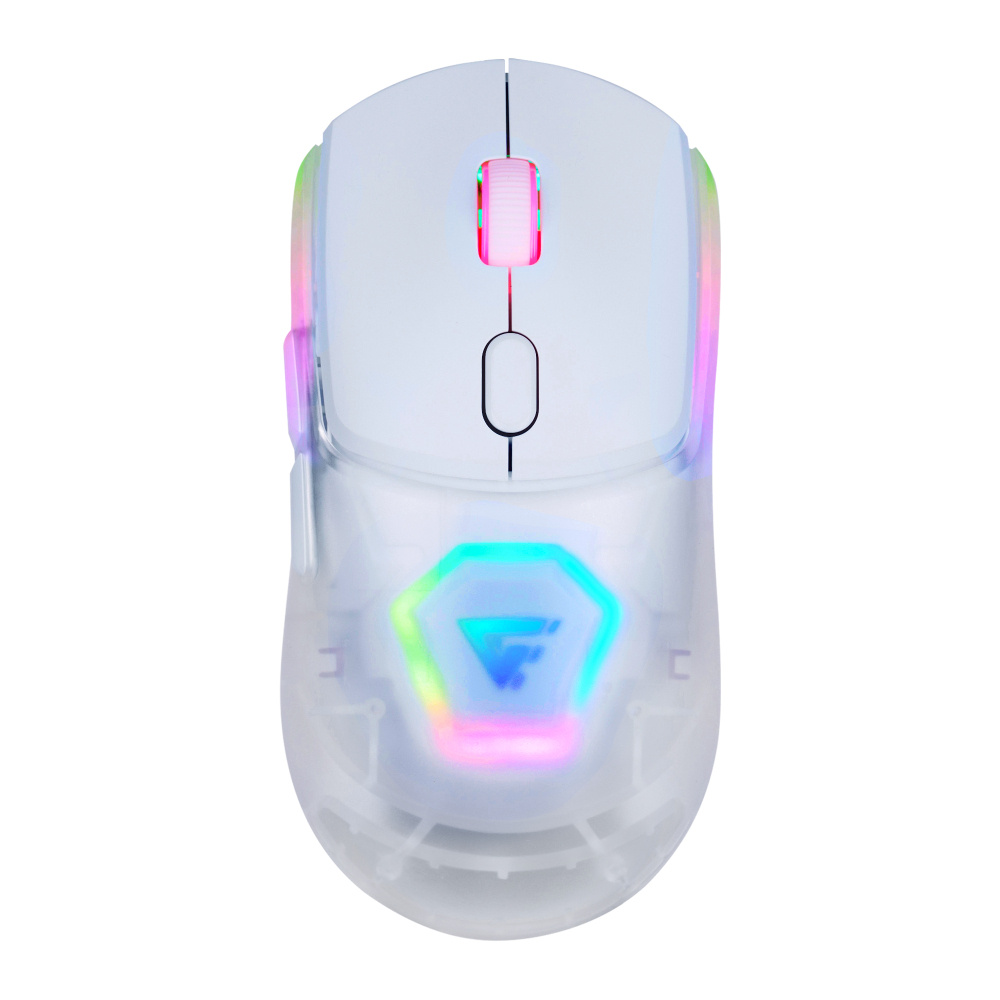 Mouse Gamer Game Factor Óptico MOW700, Inalámbrico, Bluetooth, USB, 26.000DPI, Blanco