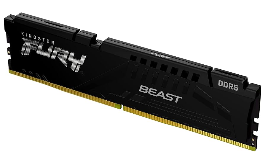 Memoria ram kingston dimm ddr5 32gb 6400mt/s fury beast black expo cl32 288pin 1.4v c/disipador de calor p/pc/gamer/alto rendimiento kf564c32bbe-32