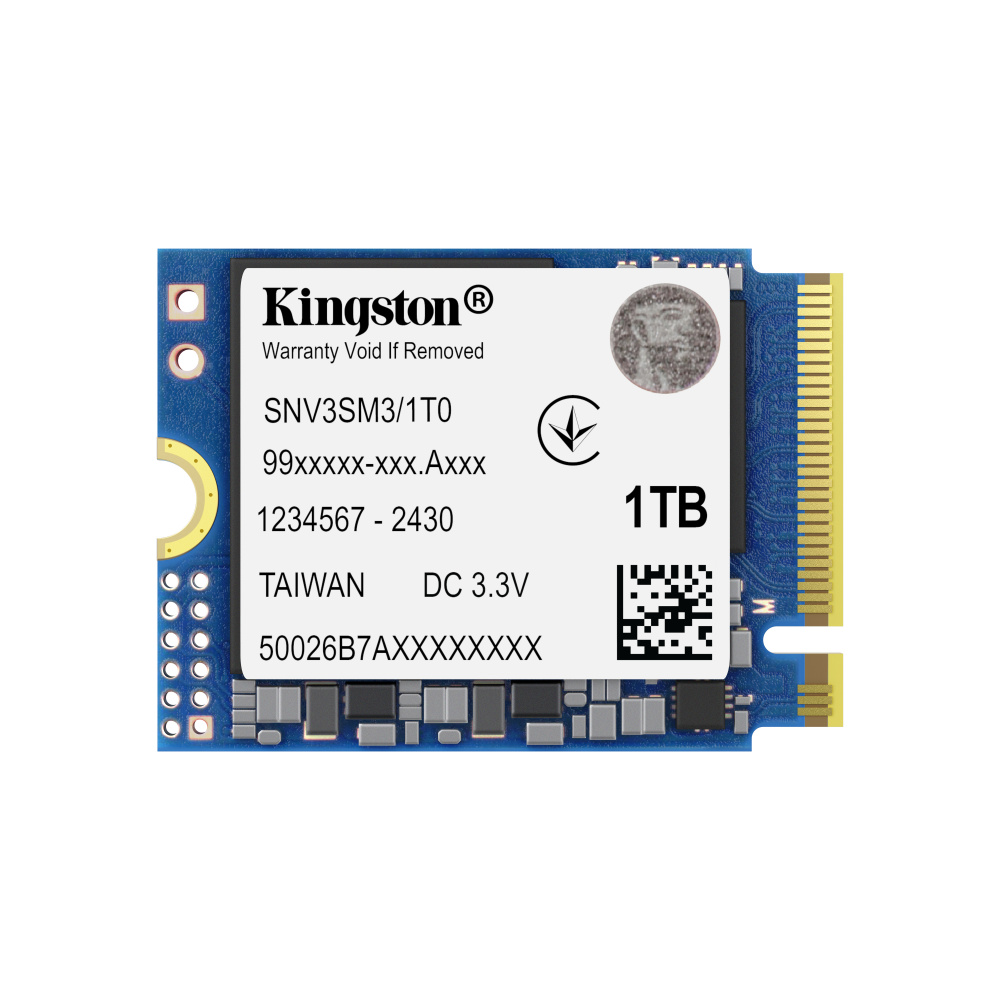 SSD Kingston Technology NV3 1TB, M.2, PCI Express 4.0, Lectura 6000 MB/s, Escritura 4000 MB/s, factor forma 2230