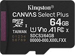 Memoria flash micro sd kingston sdxc canvas select plus 64gb 100mb/s uhs-i u1 v10 sin/adaptador (sdcs3/64gbsp)