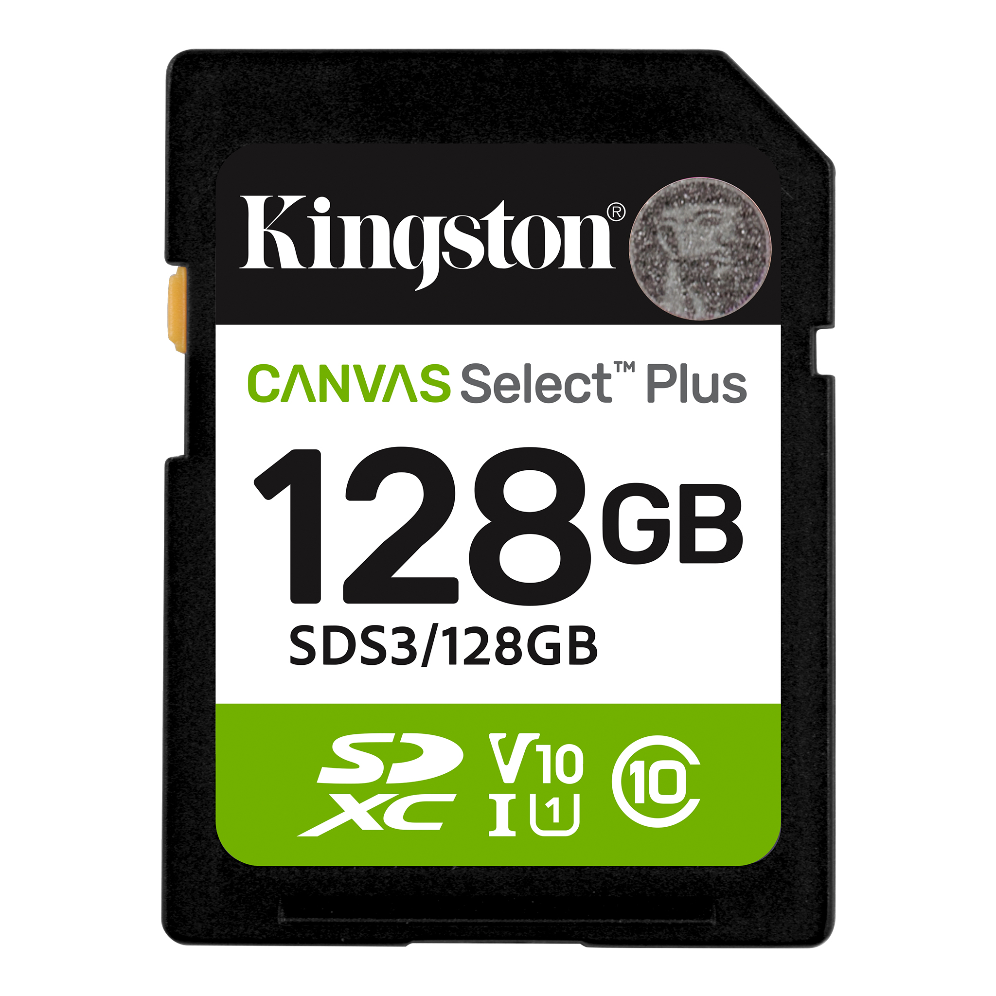 Memoria SD Kingston 128GB, Technology Canvas Select Plus Gen3, Velocidad 150 MB/s, Clase 10