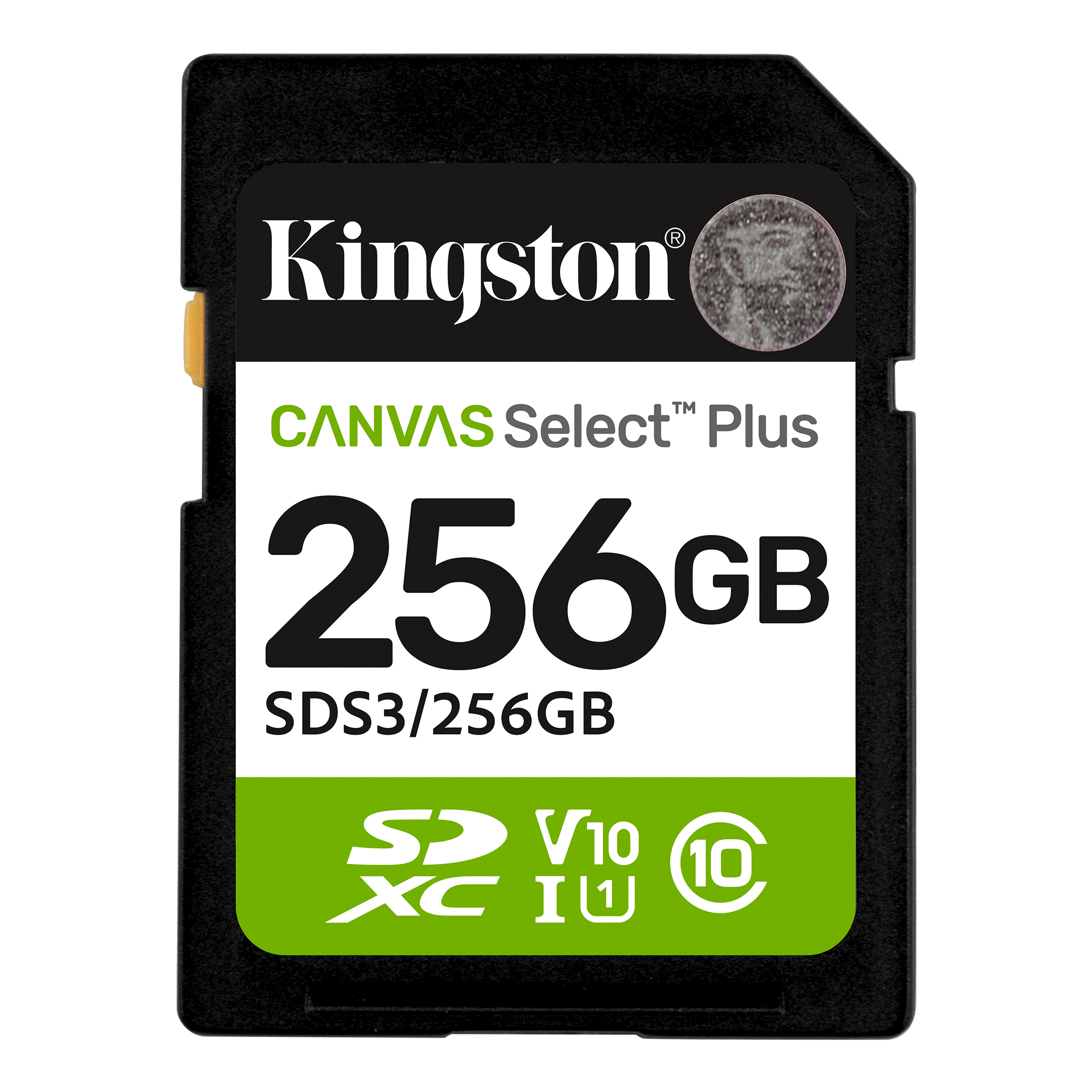 Memoria SD Kingston 256GB, Technology Canvas Select Plus Gen3 , Velocidad 150 MB/s, Clase 10