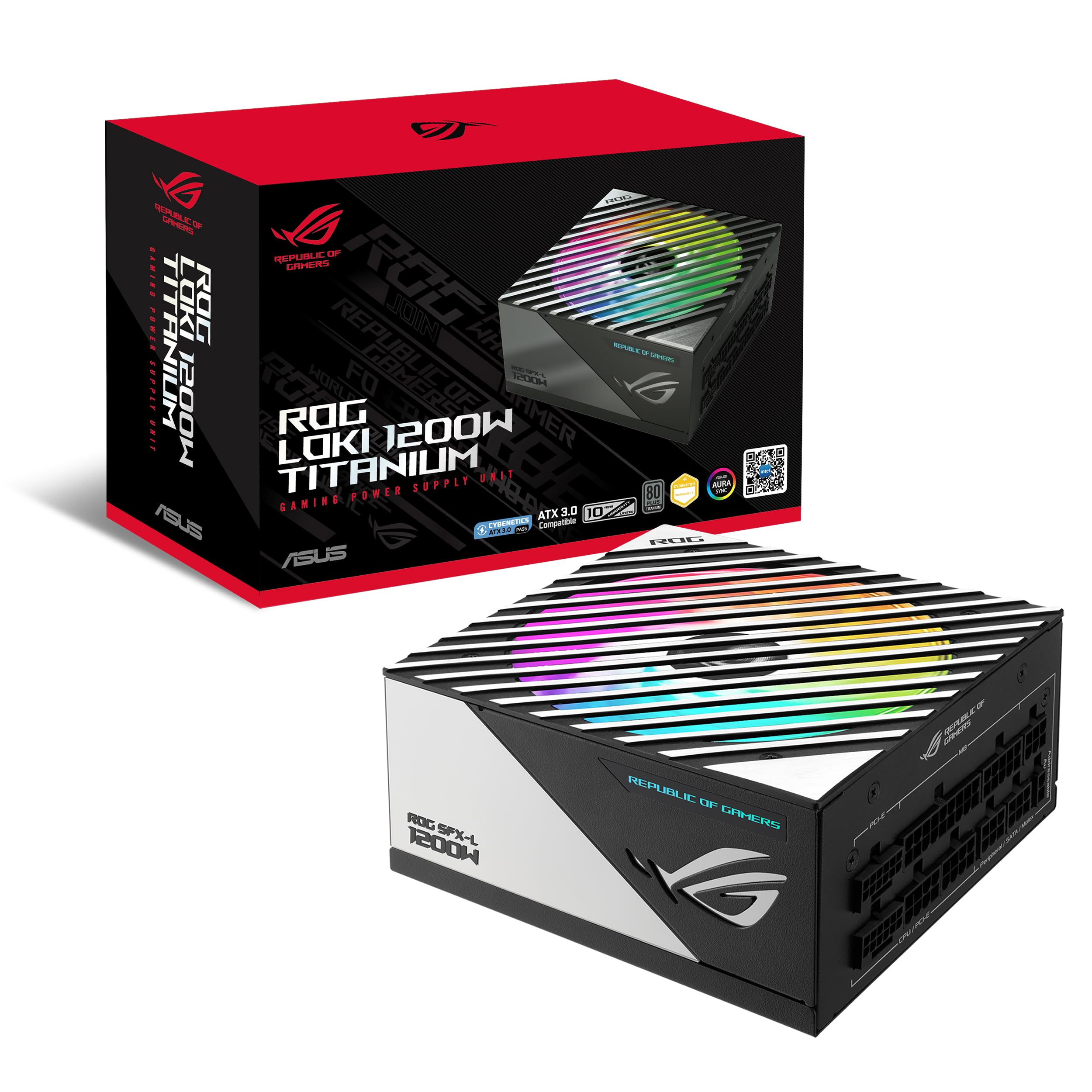 Fuente de poder asus rog-loki-1200t /80plus titanium /s++ /modular /1600w /sfx-l /argb /gamer