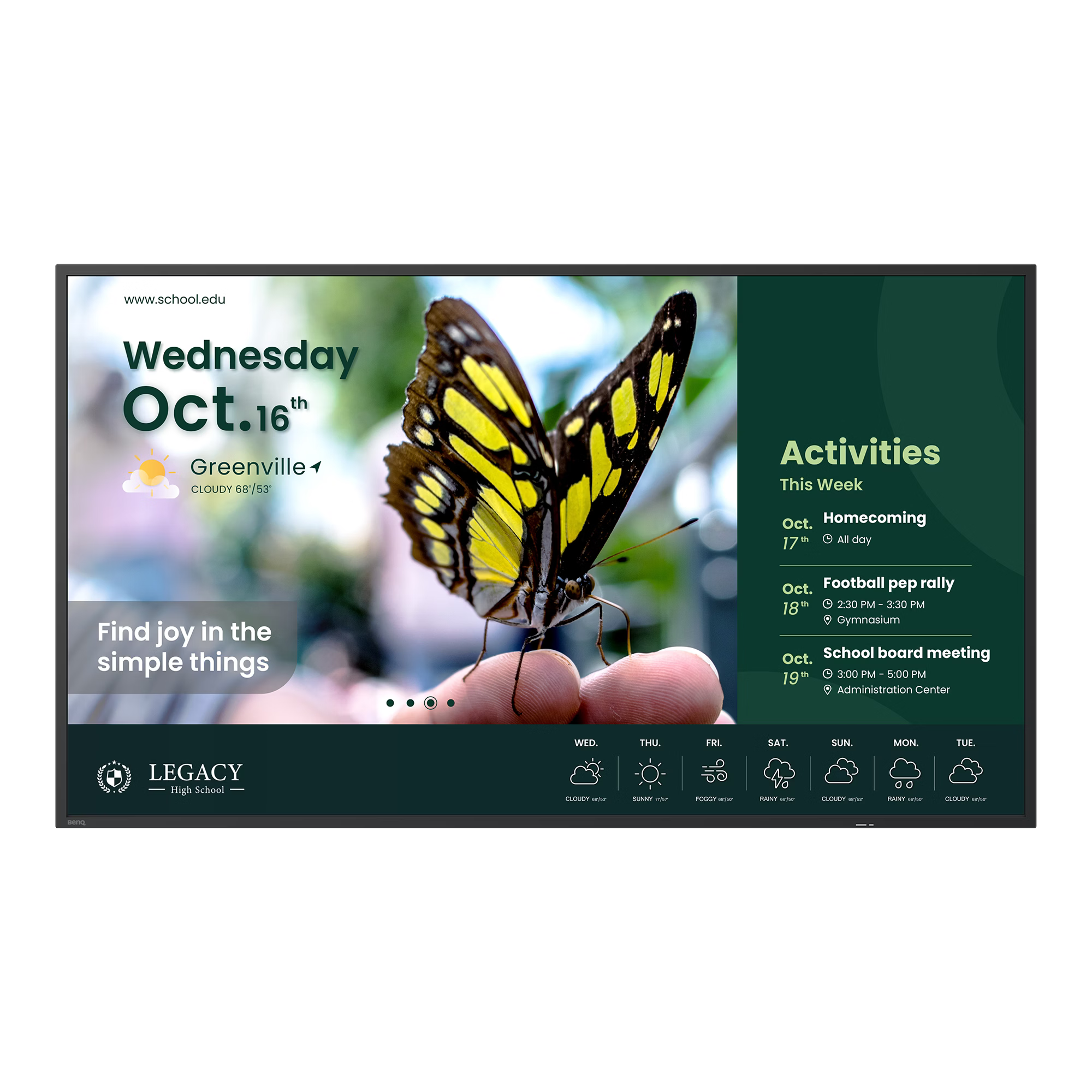 Monitor de señalizacion digital benq st4304 43 uhd 4k 350 nits bocina 12wx2 4gb ram 32gb rom transmision inalambrica 18/7 3 años de garantia 9H.S3YTB.RP2