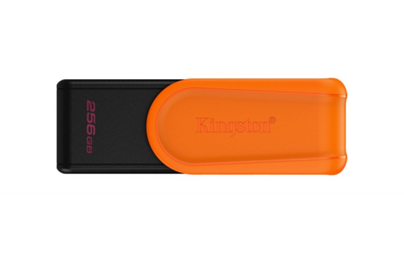 Memoria USB Kingston DataTraveler Exodia S, 256 GB, 3.2 Gen 1, Color Negro/Naranja
