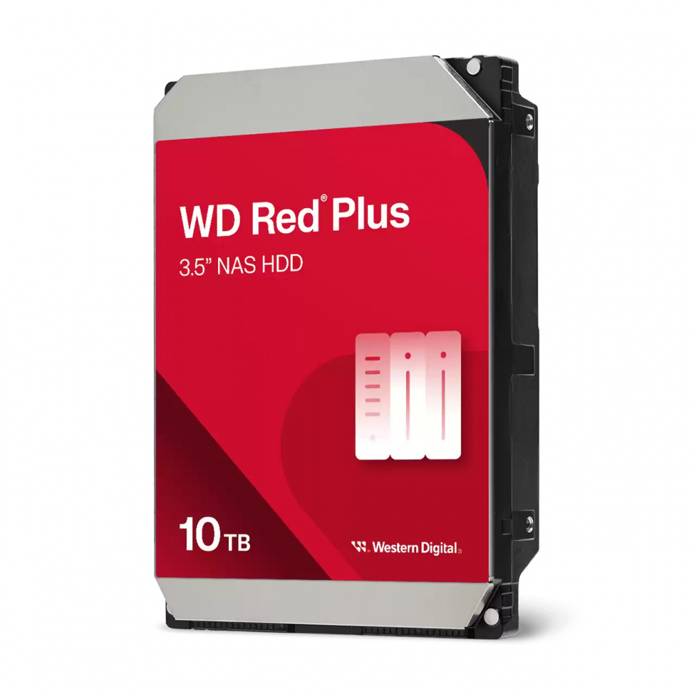 Disco Duro para NAS Western Digital WD Red Plus 3.5", 10TB, SATA III, 6 Gbit/s, 7200RPM 512MB Caché, WD100EFGX, Plata