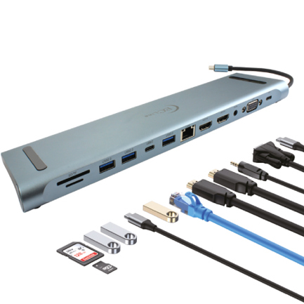 Estacion ecline de acoplamiento 12 en 1 usb-c