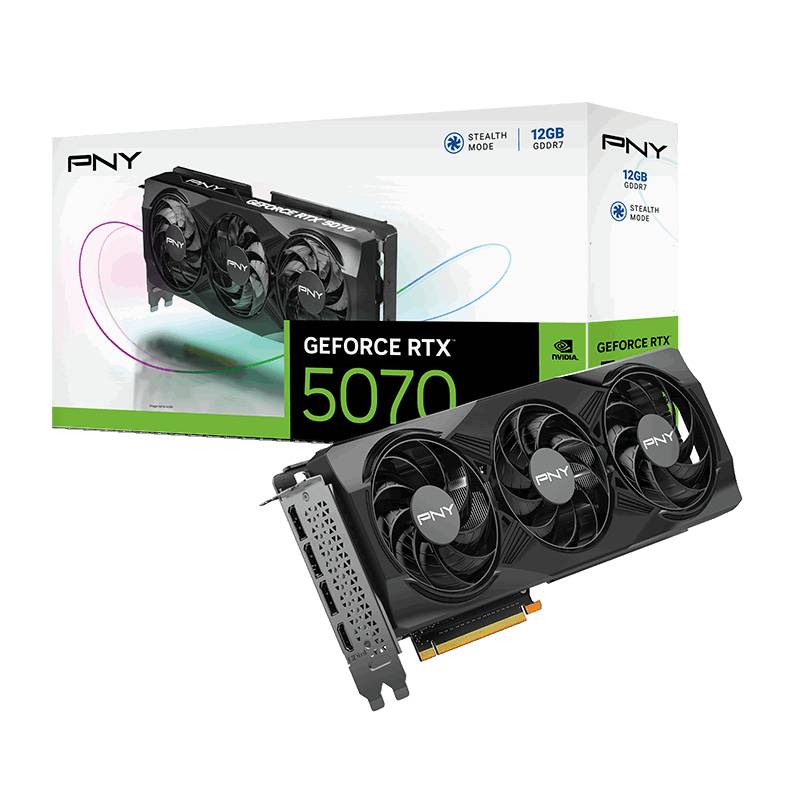 Tarjeta de video pny geforce rtx 5070 triple fan oc / 12gb gddr7 / pcie 5.0 x16 / gama alta / gamer, VCG507012TFXPB1-O,751492794464