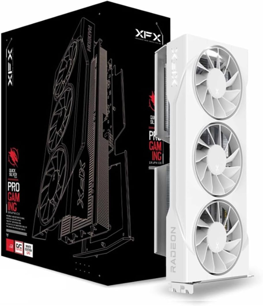 Tarjeta De Video Xfx (Rx-96Ts316W7) Swift Rx9060Xt Oc,16Gb Gddr6,1900Mhz,2*Dp,Hdmi,3*Fan,Blanca