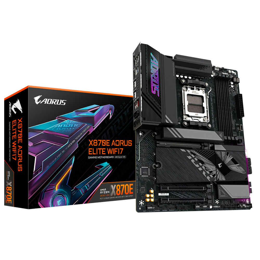 Motherboard Gigabyte (X870E Aorus Elite Wifi7) Socket Am5, 4*Ddr5 8200Mhz, Hdmi, Atx, Wifi7/Bt