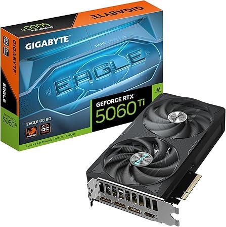 Tarjeta de Video Gigabyte NVIDIA GeForce RTX 5060 Ti EAGLE OC, 8GB 128-bit GDDR7, PCI Express x16 5.0, GV-N506TEAGLE OC-8GD, Negro